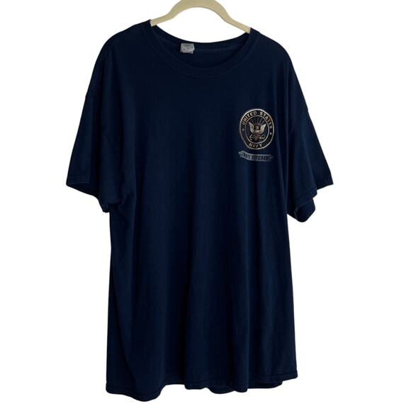 US Navy Veteran T-Shirt Mens XL Blue Gildan Heavy Cotton Proud to Have Served - Picture 2 of 6